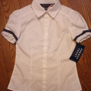 French Toast Girl's Ribbon Bow Blouse